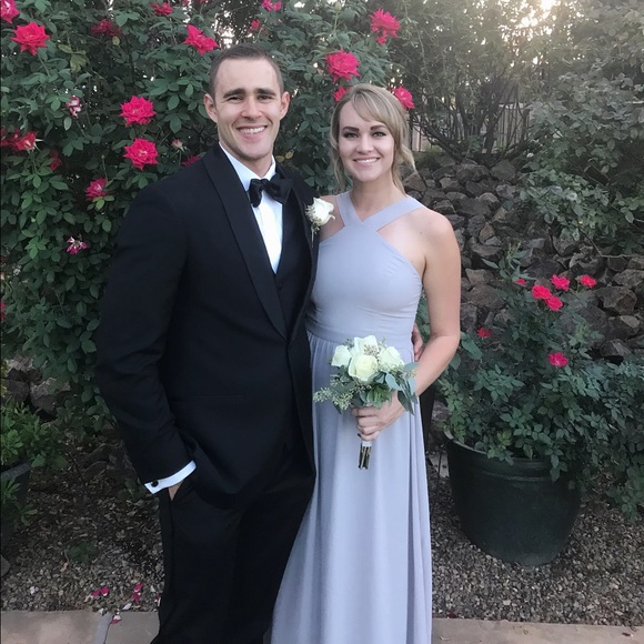 lulus grey bridesmaid dress